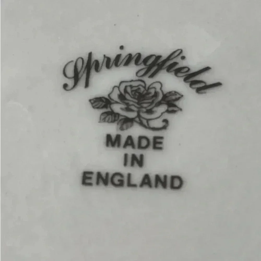 Springfield 1 Blue Floral Tea Rose Vintage 10” Dinner Luncheon 1 One Plate